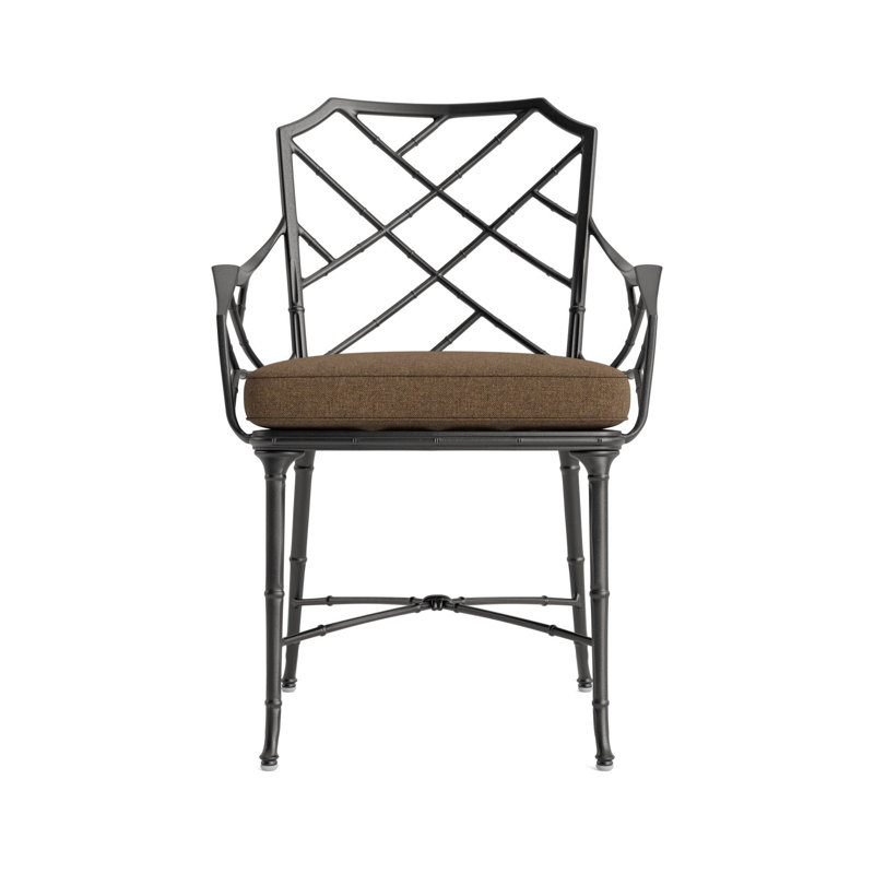 Calcutta Outdoor Dining Chair, Fusion Moccasian, Textured Pewter