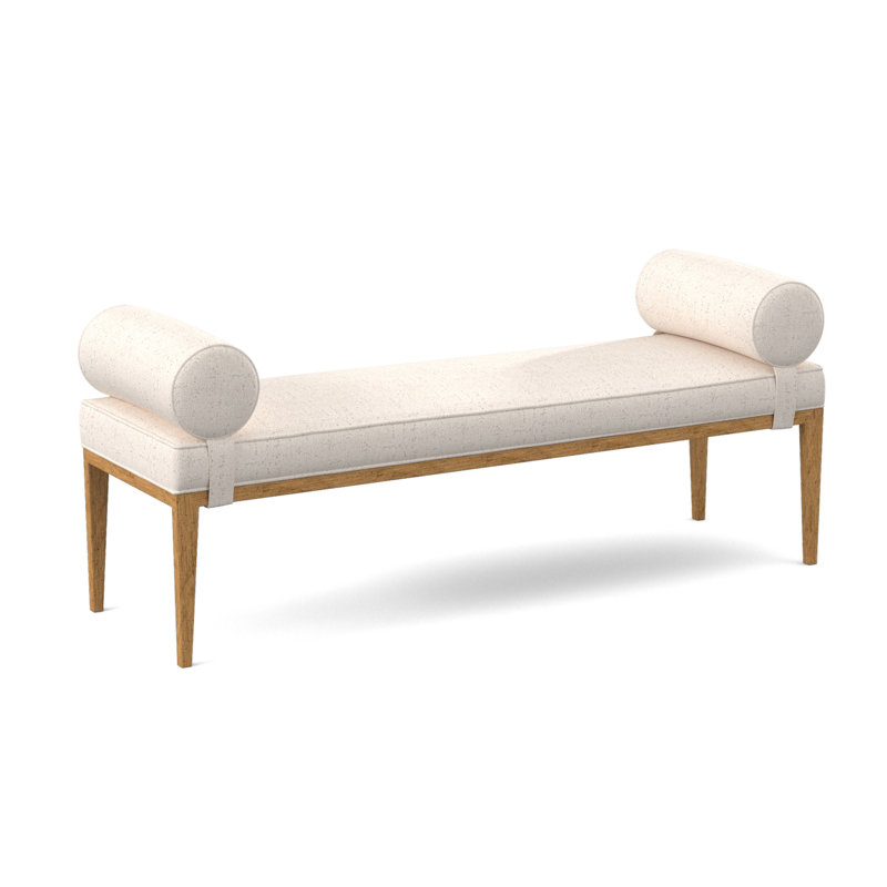 Brooklyn Upholstered Bench, Amber, Venice Ivory 100% Polyester