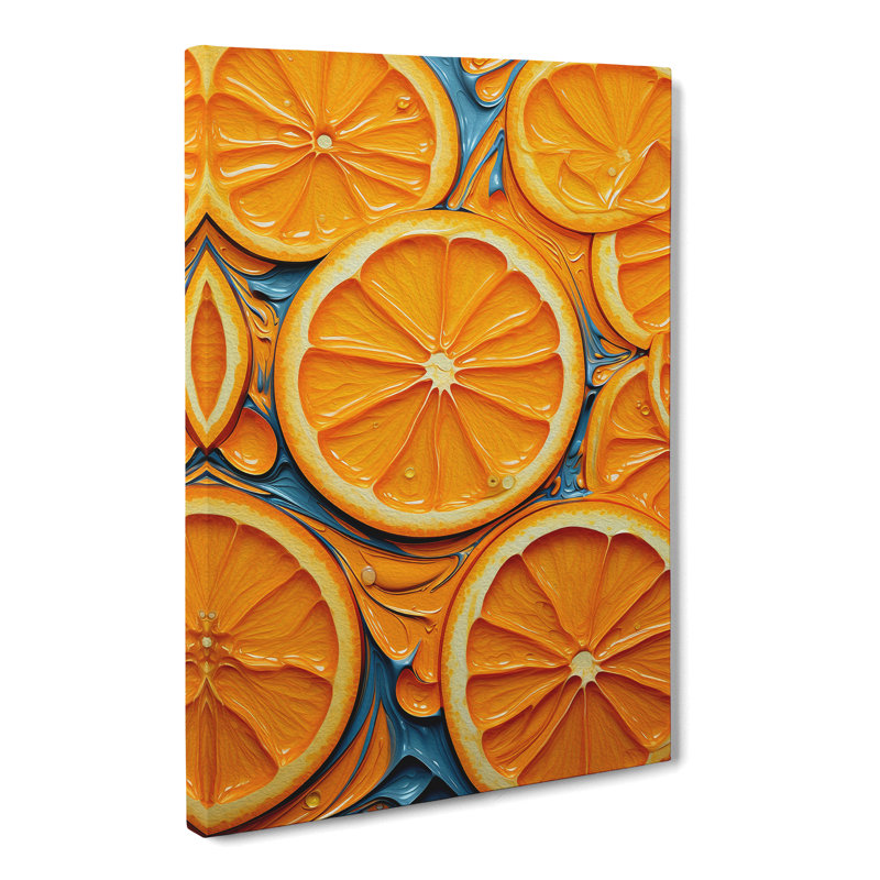 Sliced Orange Tachisme - Print, 76cm H x 50cm W x 3cm D