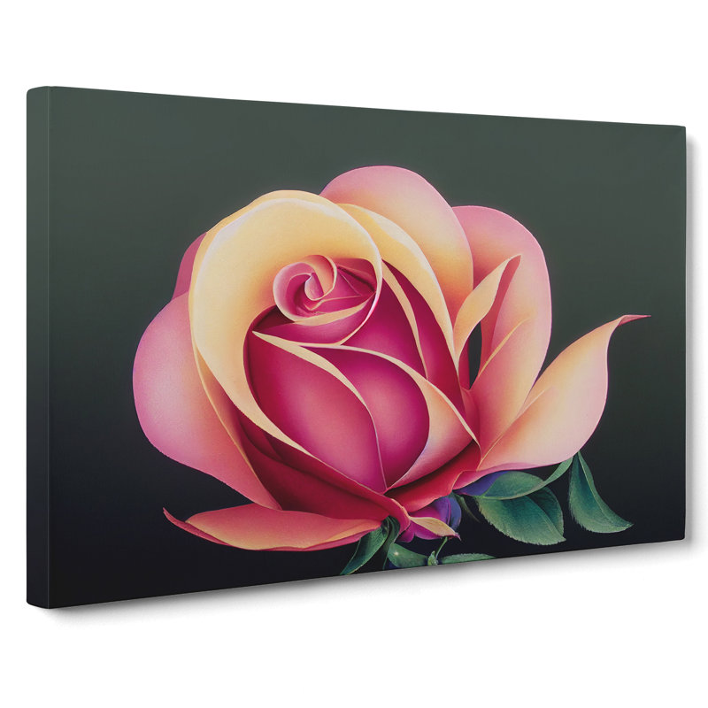 A Sparkling Rose Flower - Wrapped Canvas, 40cm H x 60cm W x 3cm D