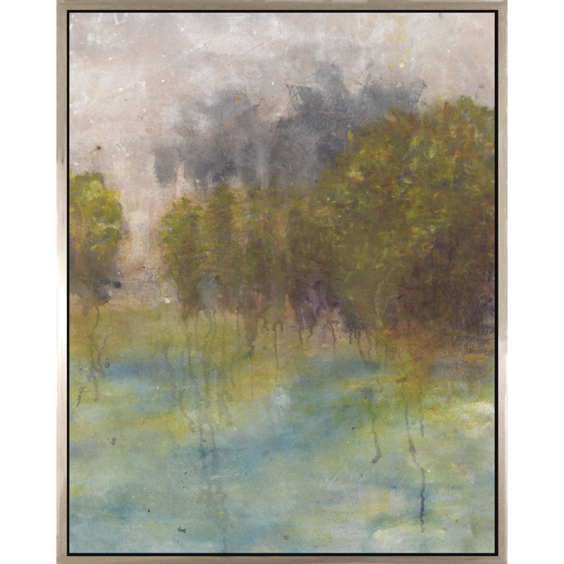 Marshy Lake - peinture sur toile avec cadre flottant