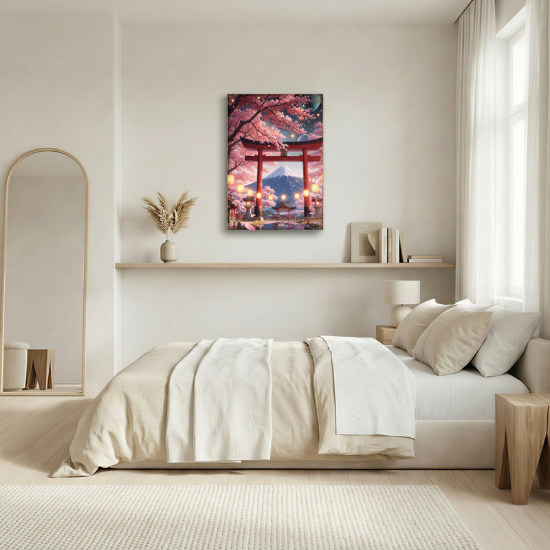 Ensemble de 1 tableau sur toile Fleurs de cerisier, 48"H x 36"W, Wrapped Canvas