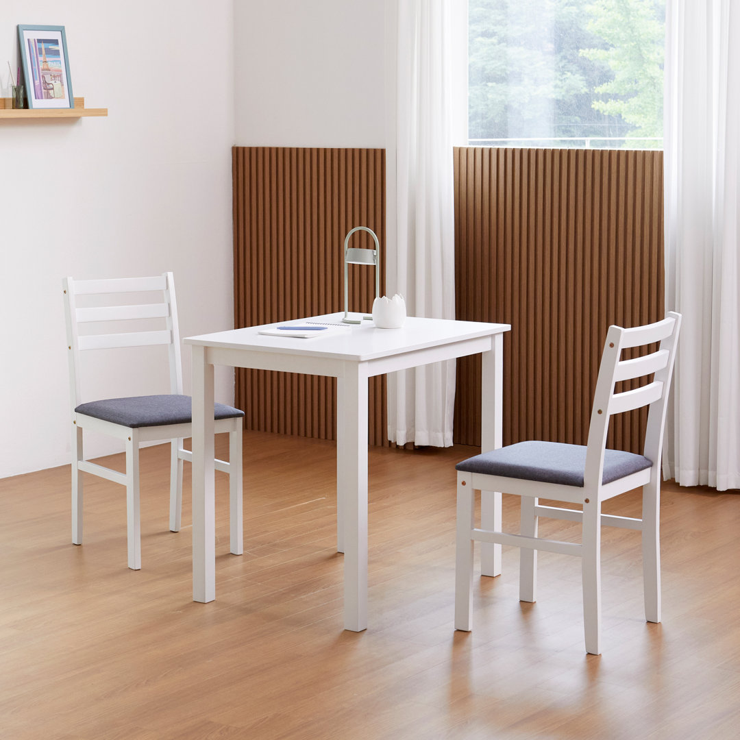 Venerica 3-Piece Dining Room Table Set, Wooden Kitchen Table Chair Set For Two Winston Porter 