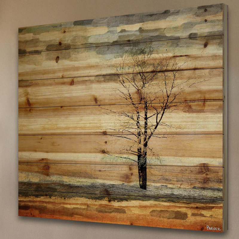 «Landscape & Nature Tree Stands Alone» par Parvez Taj - impression sur bois, H 18 po x l 18 po x p 1,5 po