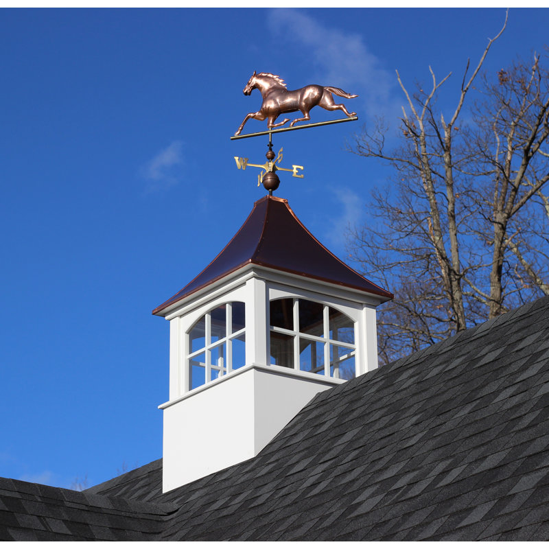 36'' Polished Copper Horse Weathervane with Brass Directionals