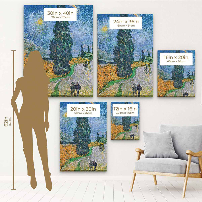 «Bramber Blue Van Gogh» par Vincent Van Gogh - reproduction, H 12 po x l 16 po, Cadre flottant noir