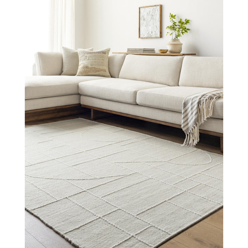 Hand Tufted Wool Geometric Rug, Rectangle 2' x 3'