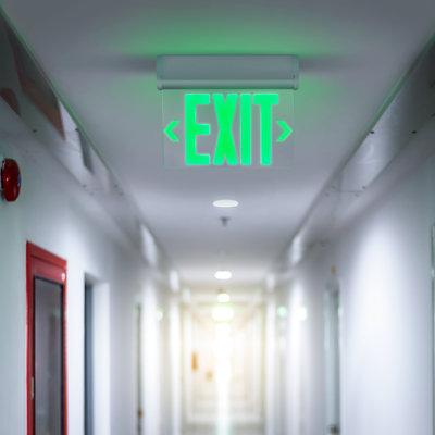NICOR Lighting Thermoplastic Edge Lit LED Exit Sign