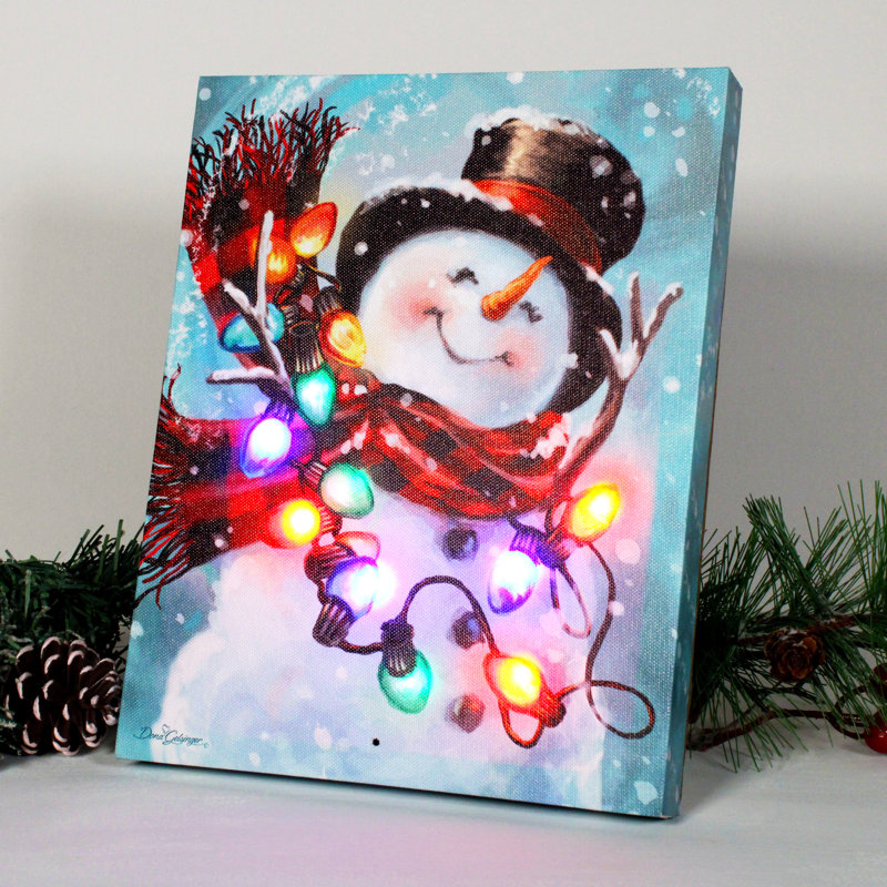 Musical bonhomme de neige 8 x 10 po