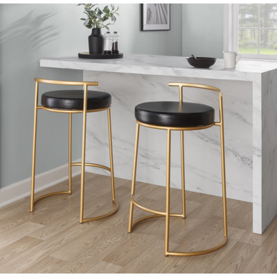 Tabouret de comptoir rond rond en similicuir 26 po