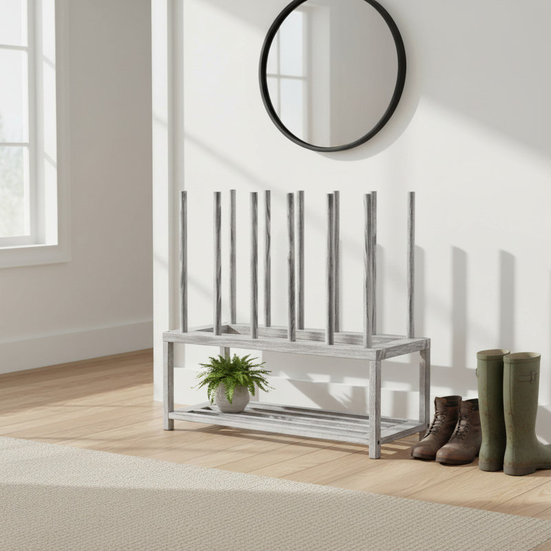 8 Pair Solid Wood Boot Storage
