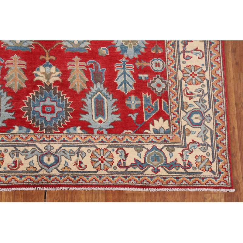 Tapis oriental fait à la main Kazak rouge 5 x 7