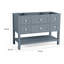 Console de buffet, 5 tiroirs, 1 tablette inférieure, 49 po gris blanc
