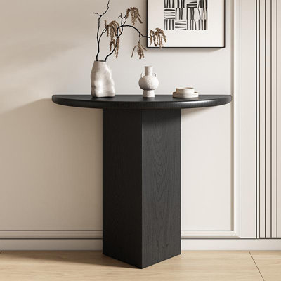 Console noire en bois massif