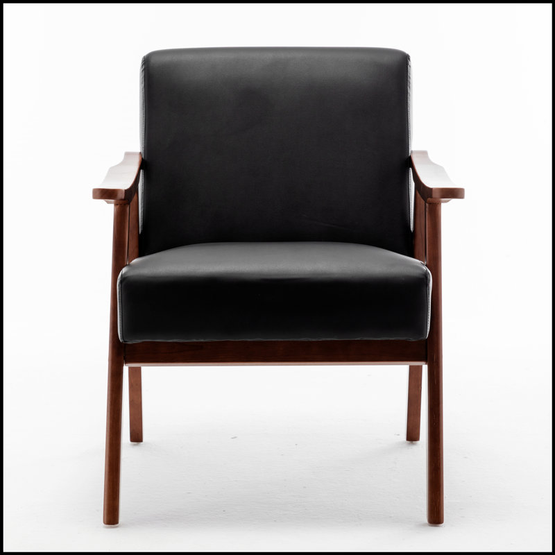 Chaise confortable de style Mid-Century moderne avec structure en bois massif robuste et conception ergonomique pour une détente ultime