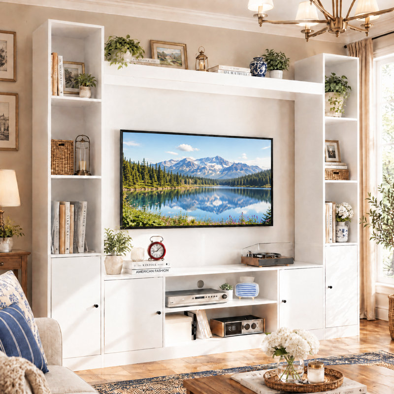 Nayari Entertainment Center for TVs up to 55", White, No