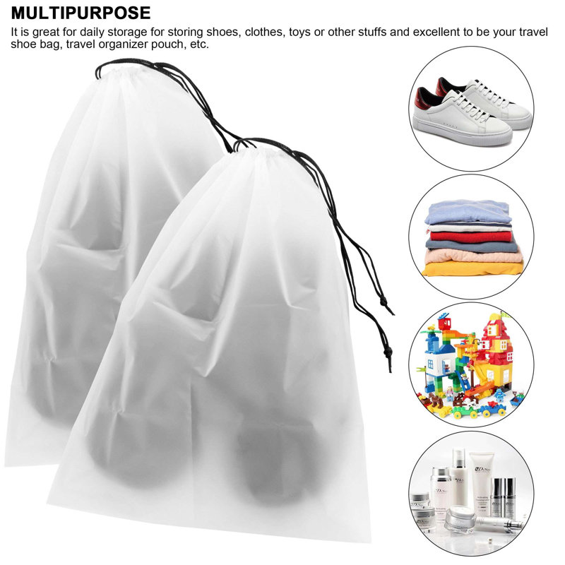 10PCS Travel Transparent Shoe Bags Portable Waterproof Shoes Pouch Organizer Bags with Drawstring