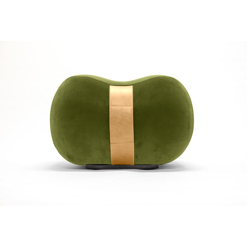 Milo Velvet Ottoman, Avocado/Umber Velvet