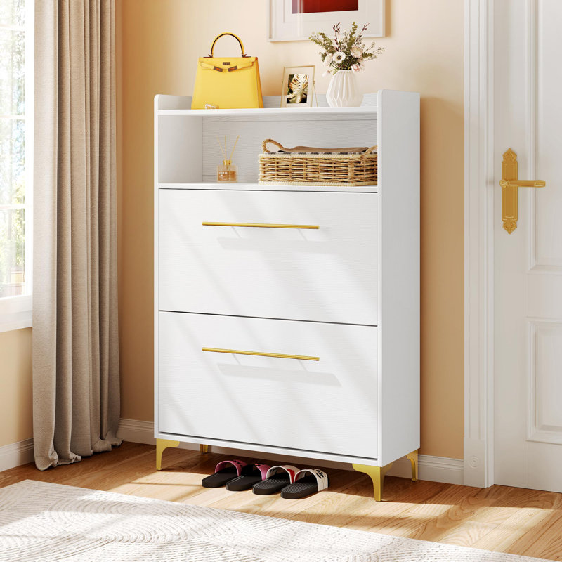 Armoire de rangement pour chaussures avec 2 tablettes de rangement Levastic