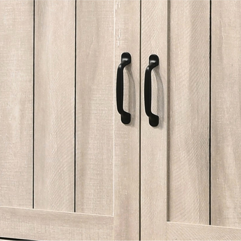 Armoire à chaussures 45 po en chêne gris cendré, 3 portes, 6 tablettes réglables, armoire en chêne sophistiquée, noyau en panneau de particules