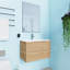 Ensemble de meuble-lavabo mural avec lavabo blanc-627703211