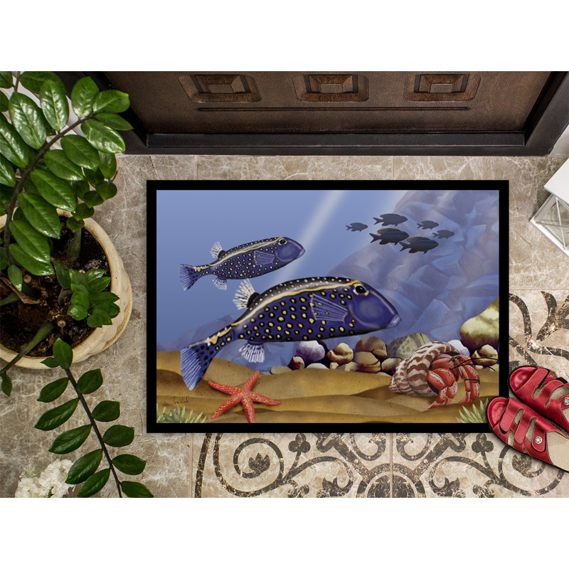 Tapis de porte d’extérieur anti-dérapant 8" undersea imaginaire ", 1 pi 6 po x 2 pi 3 po