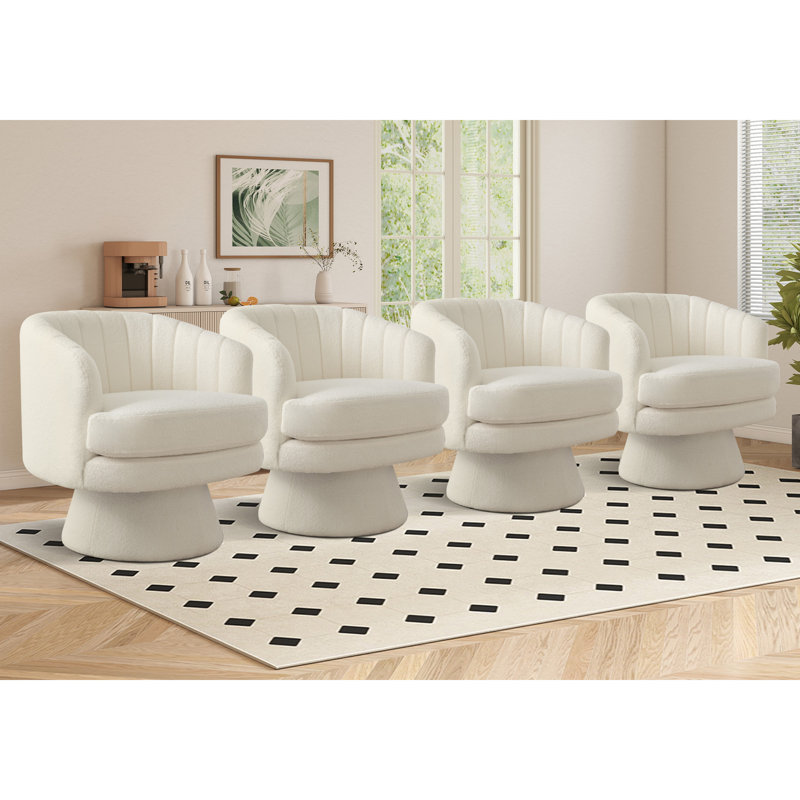 Ensemble de 4 chaises pivotantes de qualité supérieure - Chaises d'appoint rotatives avec base en nylon robuste, parfaites pour la maison et le bureau