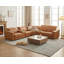 Canapé d'angle Halo 225 po en cuir respirant, 6 pièces, inclinable électriquement, avec console de rangement et appui-tête réglable.