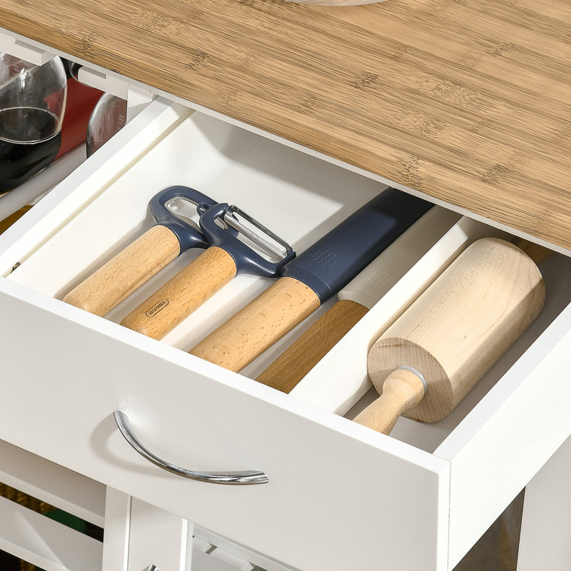 Îlot de cuisine roulant avec rangement
