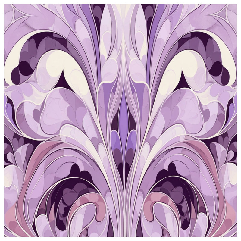 Purple Floral Swirls Blankets, 60in W x 80in H