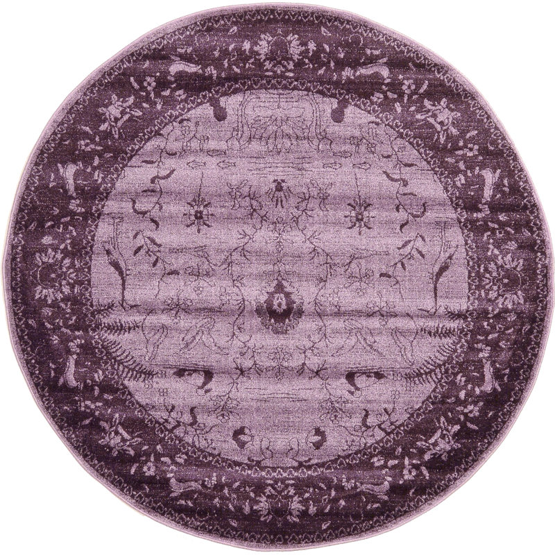 Godina Floral Indoor Rug, Round 6'1"