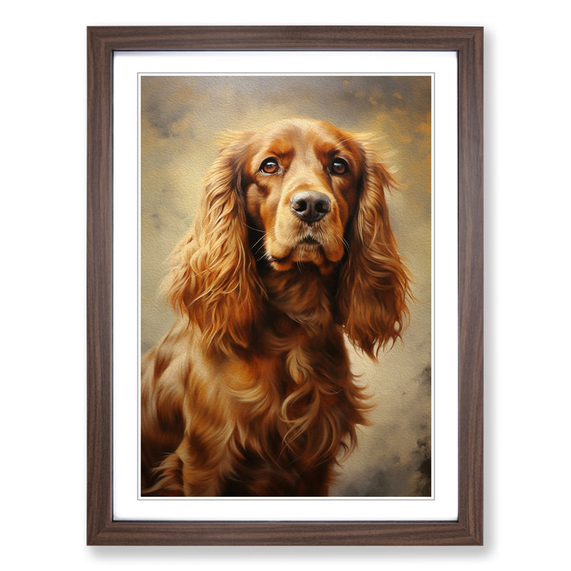 Single Picture Frame Print on Wood, 64cm H x 46cm W, Walnut Framed