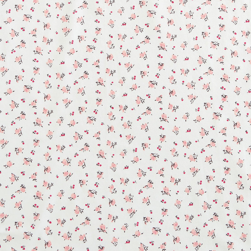 Baby Buds Pink Floral Cotton Percale Twin Sheet Set