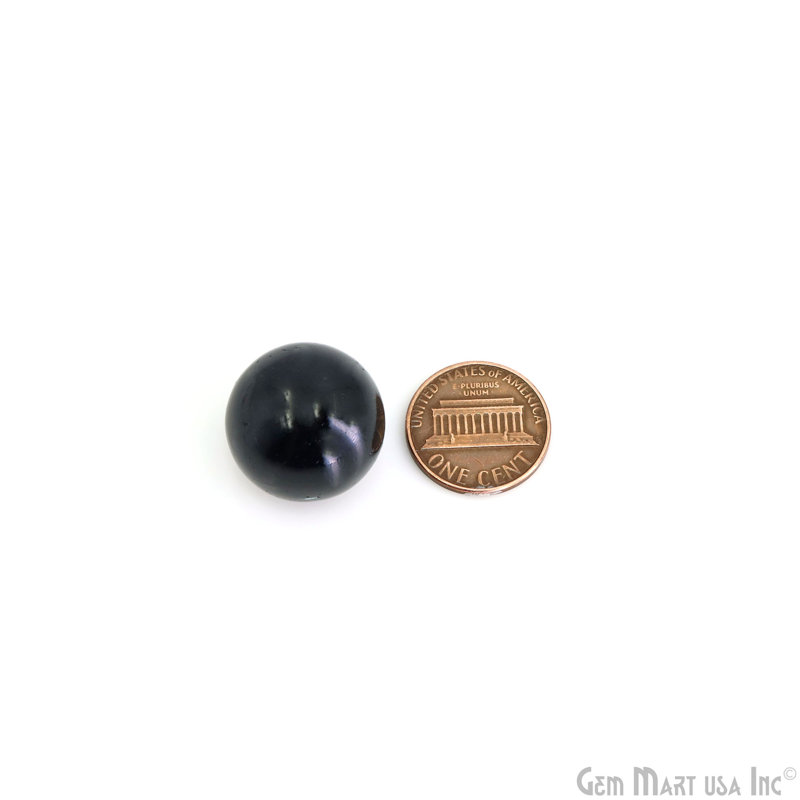 Natural Polished Gemstone Sphere, Decorative Accent, Smooth Ball Home Decor, 15-25mm, Black Tourmaline