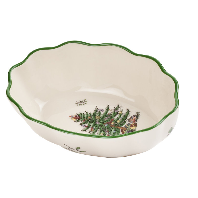 Christmas Tree Serve Fluted Dish