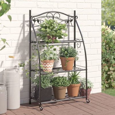 Vidaxl Flower Rack Black 22"X11.8"X37.8" Steel