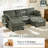 5 - Piece Chenille Modular Sectional Sofa Couch With Storage Ottomans-1609070246