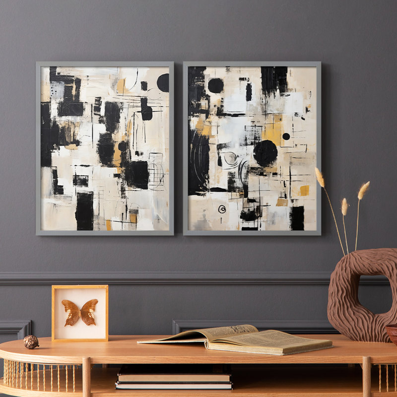 ABSTRACT Series CCCCL XXXV-Impression encadrée de qualité supérieure - prêt à être accroché - aucun clou requis - aucun clou requis