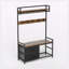 33.1" Wide Hall Tree with 23 Hooks and Movable Drawers