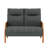48" Upholstered Loveseat Sofa With Rattan Arms-1857826726
