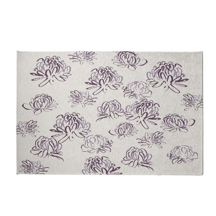 Tapis décoratif florale pourpre/gris alvordton