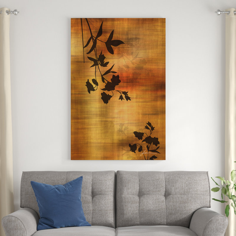 Sépia floral II, H 48 po x l 32 po x P 1,25 po