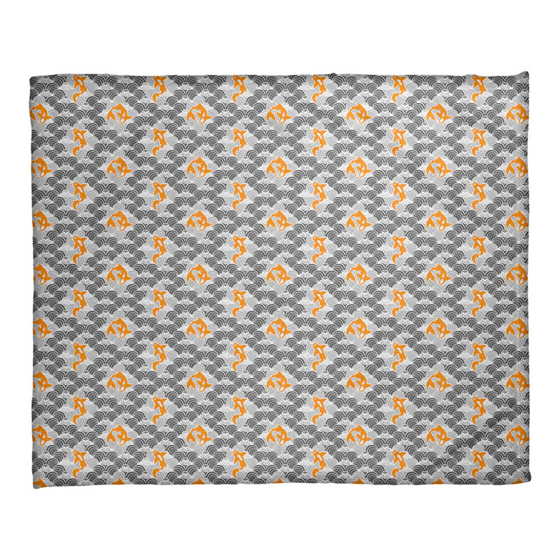 Couverture polaire Katelyn Elizabeth Koi, l 52,5 po x L 62,5 po, Gris