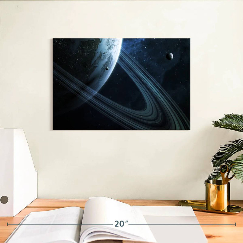 Oberle Earth-Like Ringed Planet, 8" H x 12" W