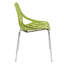  Chaise d'appoint de couleur verte avec pieds chromés - ensemble de 2