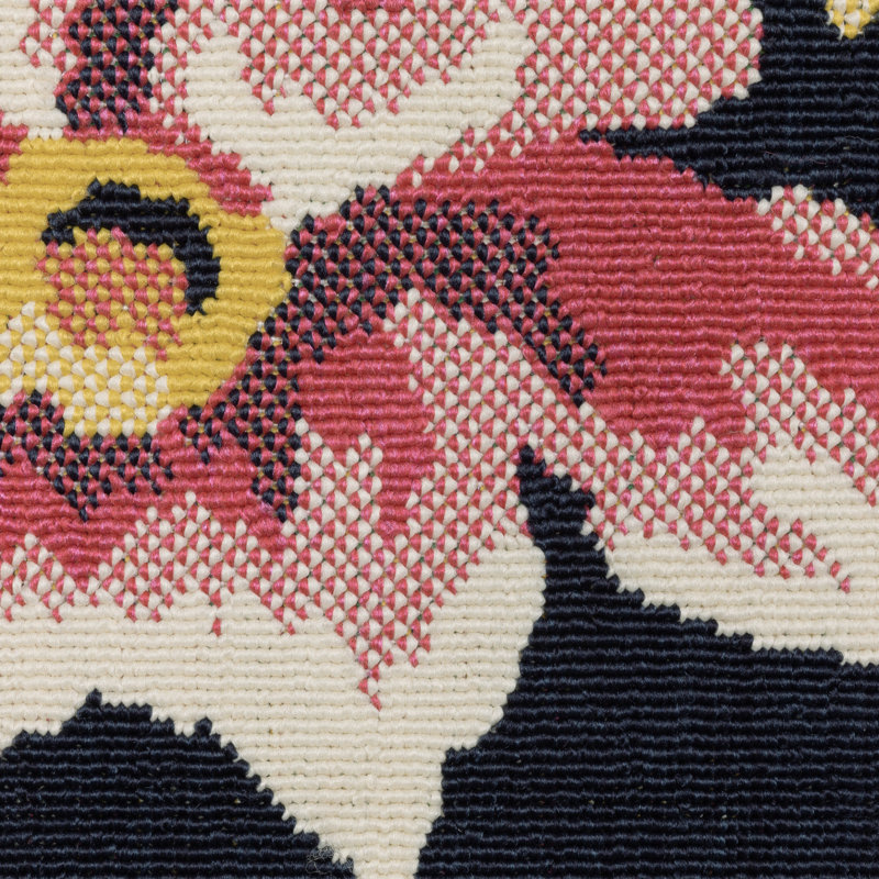 Sherley Floral Garden Navy/ Multi Indoor-Outdoor Area Rug, Runner 1'10" x 7'3"