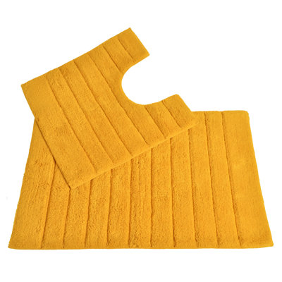 Linear Ribbed Two Piece Bath Mat Set