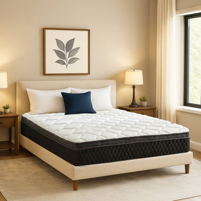 Matelas hybride 10 po / 12 po avec mousse viscoélastique rafraîchissante et ressorts ensachés - Soulagement de la pression et soutien