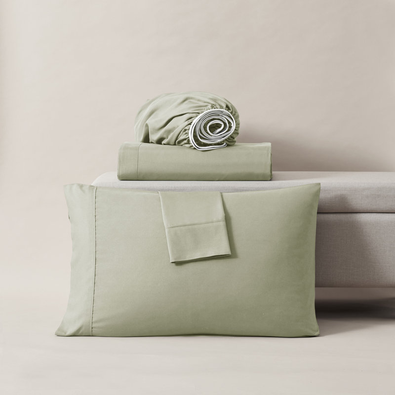 Luxury Collection Classic Smooth Thread Sheet Set, Light Agave, Split King
