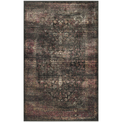 Vishnu Grey/Black/Red/Yellow Area Rug